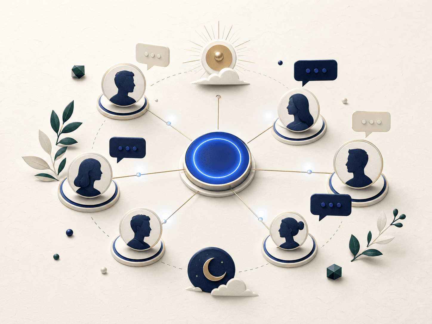 Connected network of relevant profiles and conversations